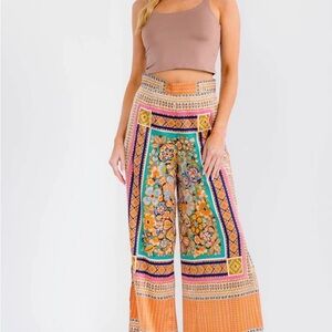 SOLD OUT Vibrant Floral Wide-Leg Pants